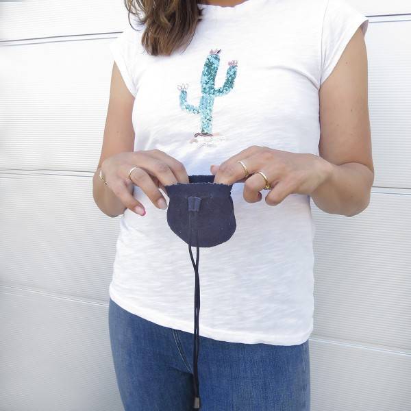 Sonia Originelli Ledersäckchen Schlüsseltasche Tabakbeutel Lederbeutel Verschließbar