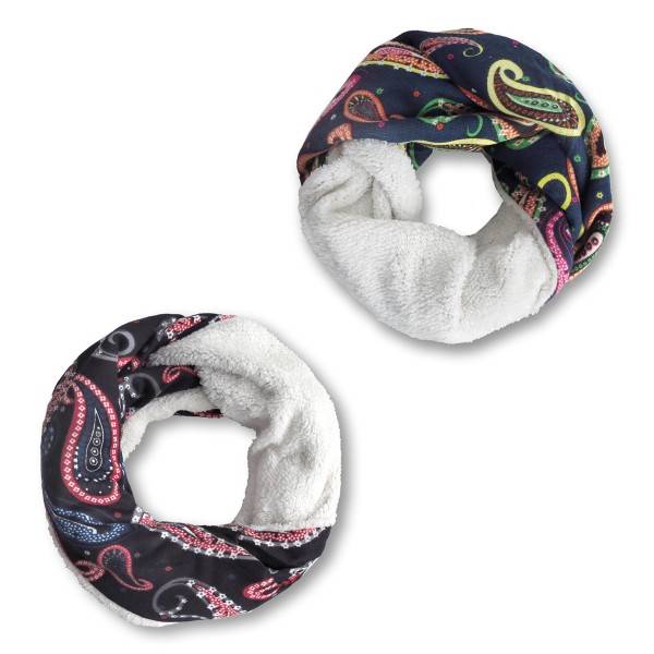 Sonia Originelli Loop "Paisley" Schal Kuschelfell Polyester Winter