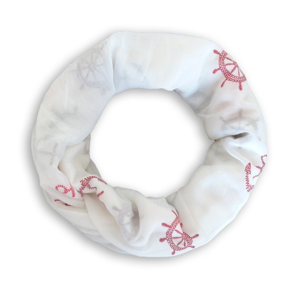 Sonia Originelli Loop Schal "Maritim Steuerrad Anker" Reliefdruck Sommer