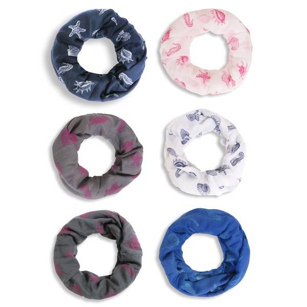 Sonia Originelli Loop Schal "Muschel" Maritim Reliefdruck Sommer