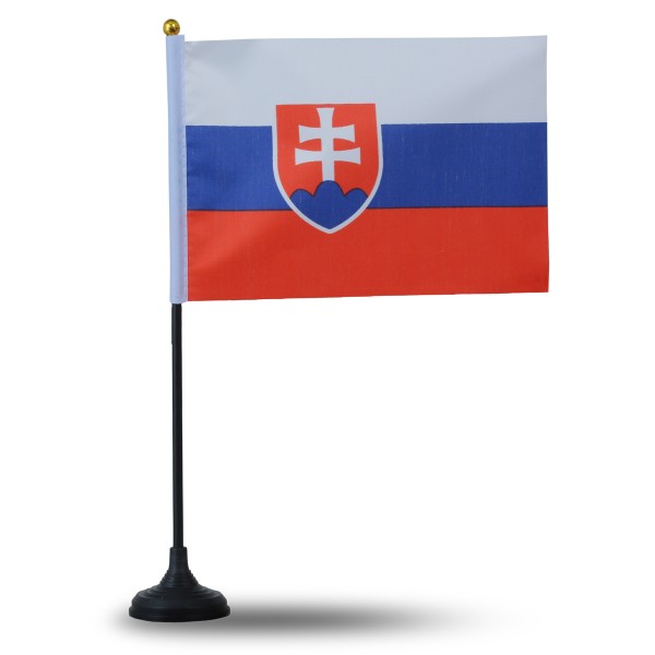 Sonia Originelli Mini Handfahnen Mit Tischständer Fuß 10 Stück Set "Slowakei" Slowakia EM WM Flaggen Fanartikel