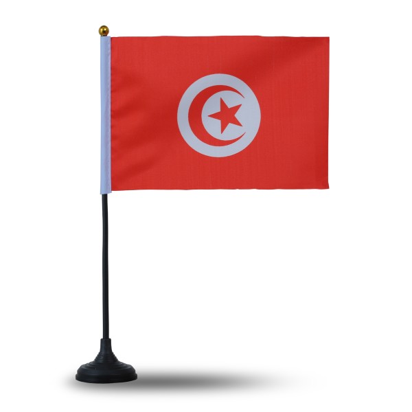 Sonia Originelli Mini Handfahnen Mit Tischständer Fuß 10 Stück Set "Tunesien" Tunisia EM WM Flggen Fanartikel