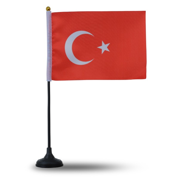 Sonia Originelli Mini Handfahnen Mit Tischständer Fuß 10 Stück Set "Türkei" Turkey Türkiye" EM WM Flaggen Fanartikel