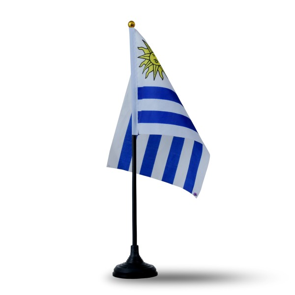 Sonia Originelli Mini Handfahnen Mit Tischständer Fuß 10 Stück Set "Uruguay" EM WM Flaggen Fanartikel