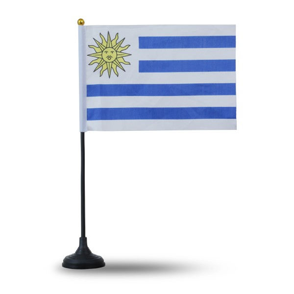 Sonia Originelli Mini Handfahnen Mit Tischständer Fuß 10 Stück Set "Uruguay" EM WM Flaggen Fanartikel