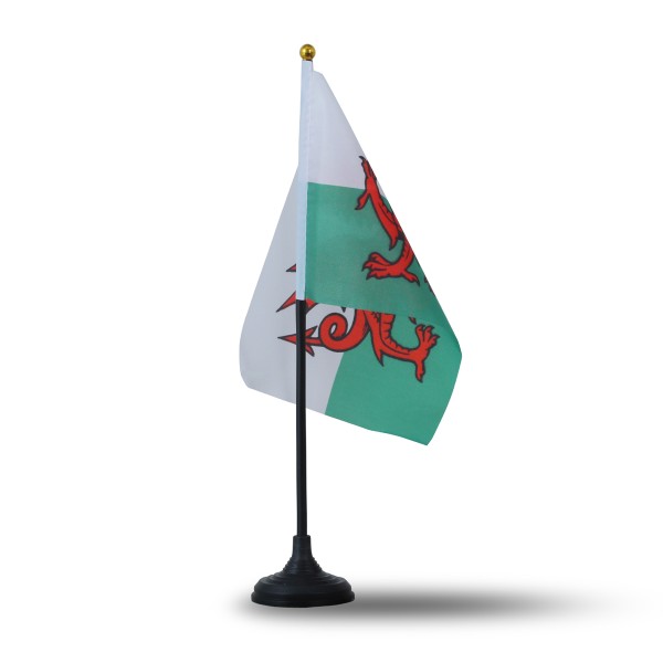 Sonia Originelli Mini Handfahnen Mit Tischständer Fuß 10 Stück Set "Wales" EM WM Flaggen Fanartikel