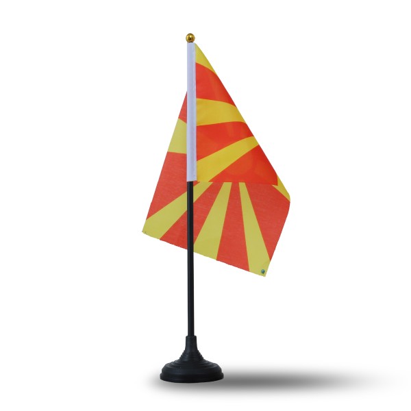 Sonia Originelli Mini Handfahnen Mit Tischständer Fuß 10 Stück Set "Nordmazedonien" North Macedonia EM WM Flaggen Fan