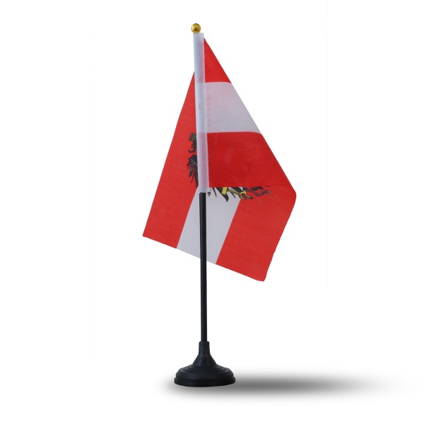 Sonia Originelli Mini Handfahnen Mit Tischständer Fuß 10 Stück Set "Österreich" Austria Wappen EM WM Flaggen Fanartik