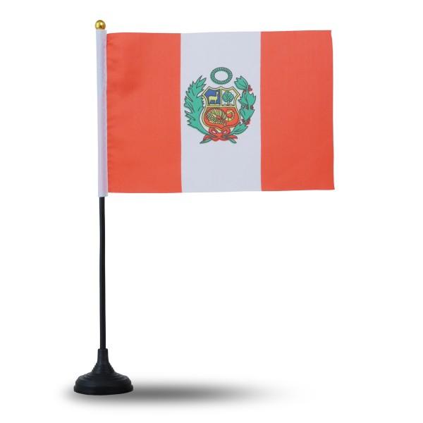 Sonia Originelli Mini Handfahnen Mit Tischständer Fuß 10 Stück Set "Peru" EM WM Flaggen Fanartikel