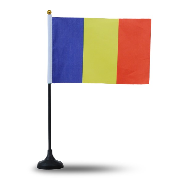 Sonia Originelli Mini Handfahnen Mit Tischständer Fuß 10 Stück Set "Rumänien" Romania EM WM Flaggen Fanartikel