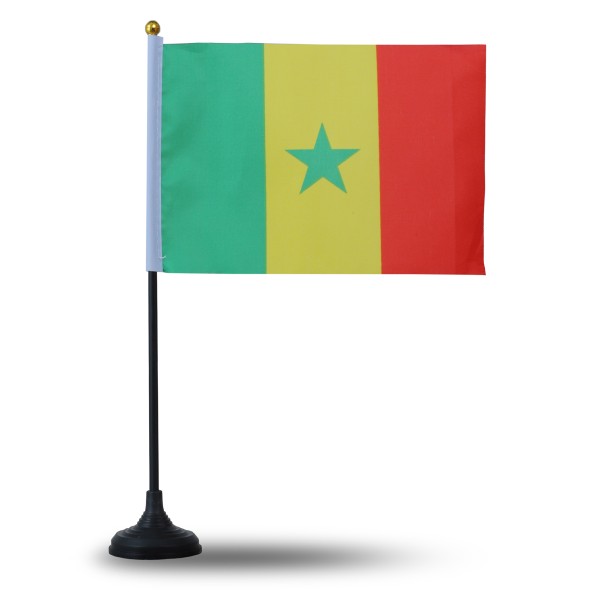 Sonia Originelli Mini Handfahnen Mit Tischständer Fuß 10 Stück Set "Senegal" EM WM Flaggen Fanartikel