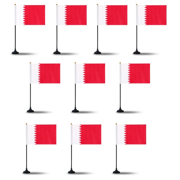 Sonia Originelli Mini Handfahnen Mit Tischständer Fuß 10 Stück Set "Katar" Qatar EM WM Flaggen Fanartikel