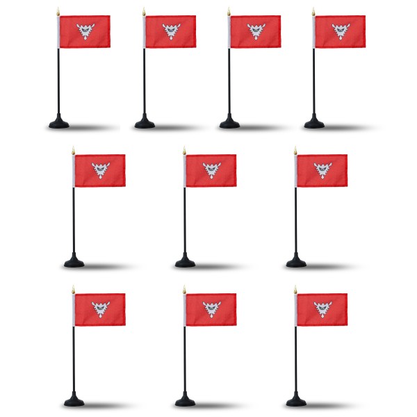 Sonia Originelli Mini Handfahnen mit Tischständer Fuß 10 Stück Set "Kiel" EM WM Flaggen Fanartikel