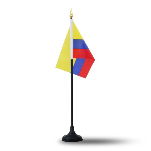 Sonia Originelli Mini Handfahnen Mit Tischständer Fuß 10 Stück Set "Kolumbien" Colombia EM WM Flaggen Fanartikel