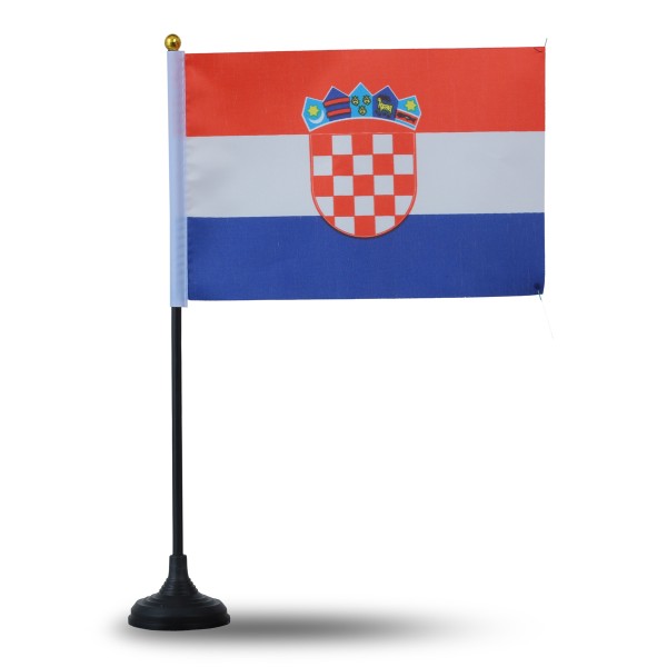 Sonia Originelli Mini Handfahnen Mit Tischständer Fuß 10 Stück Set "Kroatien" Croatia EM WM Flaggen Fanartikel