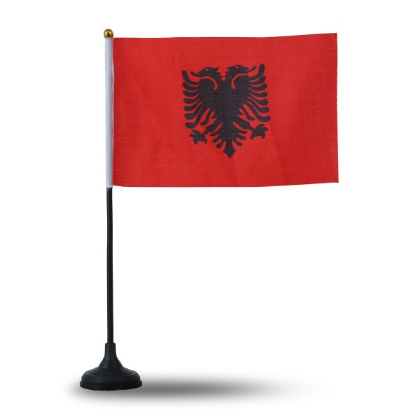 Sonia Originelli Mini Handfahnen Mit Tischständer Fuß 10 Stück Set "Albanien" Albania EM WM Flaggen Fanartikel