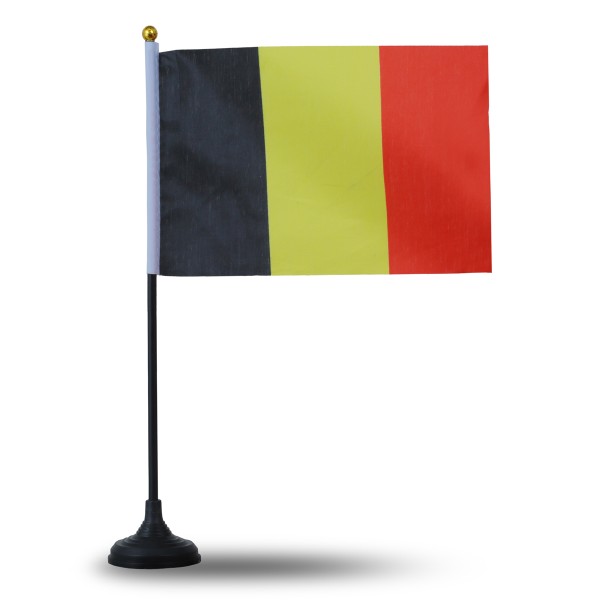 Sonia Originelli Mini Handfahnen Mit Tischständer Fuß 10 Stück Set "Belgien" Belgium EM WM Flaggen Fanartikel