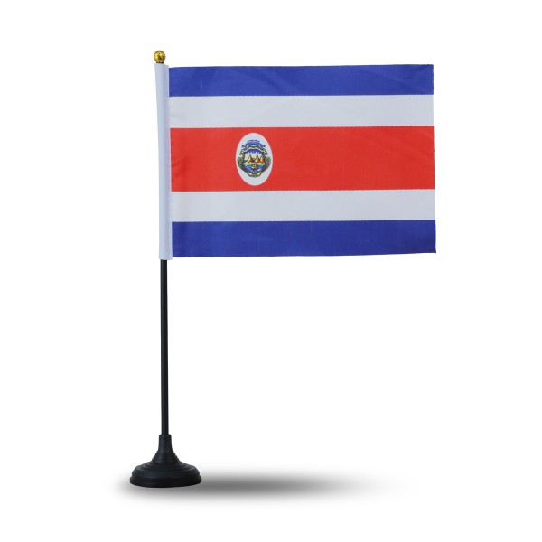 Sonia Originelli Mini Handfahnen Mit Tischständer Fuß 10 Stück Set "Costa Rica" EM WM Flaggen Fanartikel