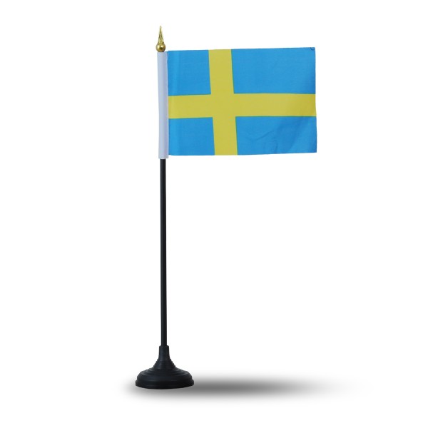 Sonia Originelli Mini Handfahnen Mit Tischständer Fuß 10 Stück Set "Schweden" Sweden EM WM Flaggen Fanartikel