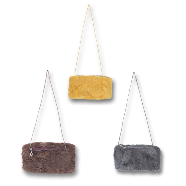 Sonia Originelli Muff Lammfell Portemonnaie Tasche Natur Kordel