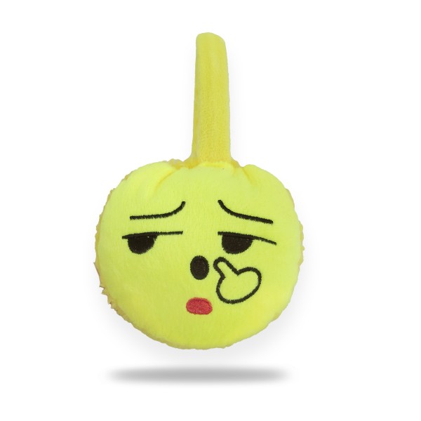 Sonia Originelli Ohrenwärmer lustiges Gesicht Emoji Samt Gesichter Unisex Handy Winter