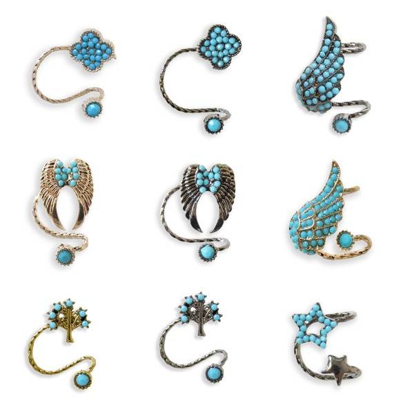 Sonia Originelli Ohrklips Ohrringe Ohrschmuck Türkis Modeschmuck