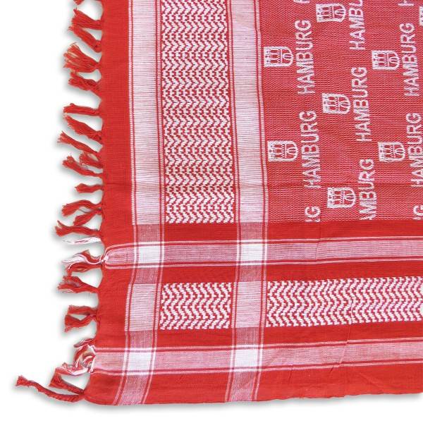 Sonia Originelli Pali Tuch Hamburg Rot Weiss Kariert Fransen Halstuch Baumwolle