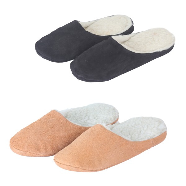 Sonia Originelli Pantoffel Echt Wildleder Webpelz Verstärkte Sohle