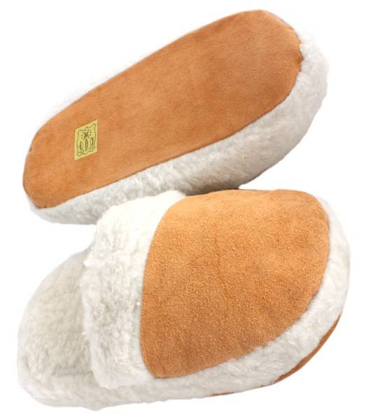 Sonia Originelli Pantoffel Wildleder Webpelz Futter Einlage Beige