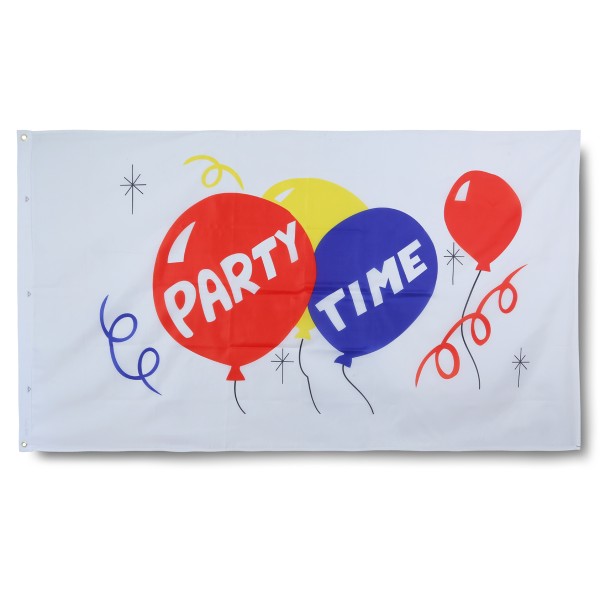 Sonia Originelli Partytime Fahne Flagge 90 x 150 cm Fanartikel Hissfahne Ösen WM EM