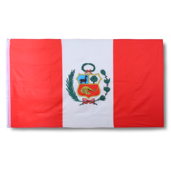 Sonia Originelli Peru Fahne Flagge 90 x 150 cm Fanartikel Hissfahne Ösen WM EM