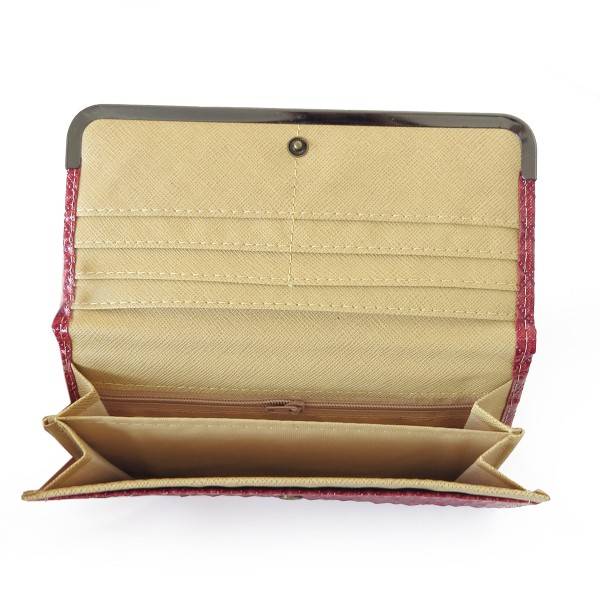 Sonia Originelli Portemonnaie Damen Geldbörse Clutch Glänzend Lack 3D Optik Rauten