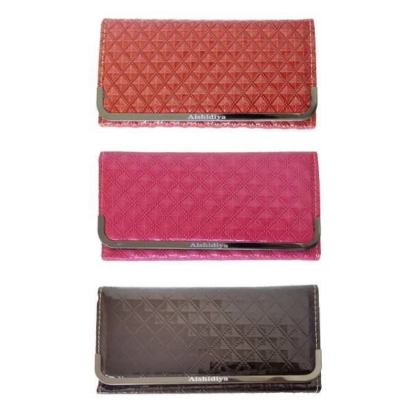 Sonia Originelli Portemonnaie Damen Geldbörse Clutch Glänzend Lack 3D Optik Rauten