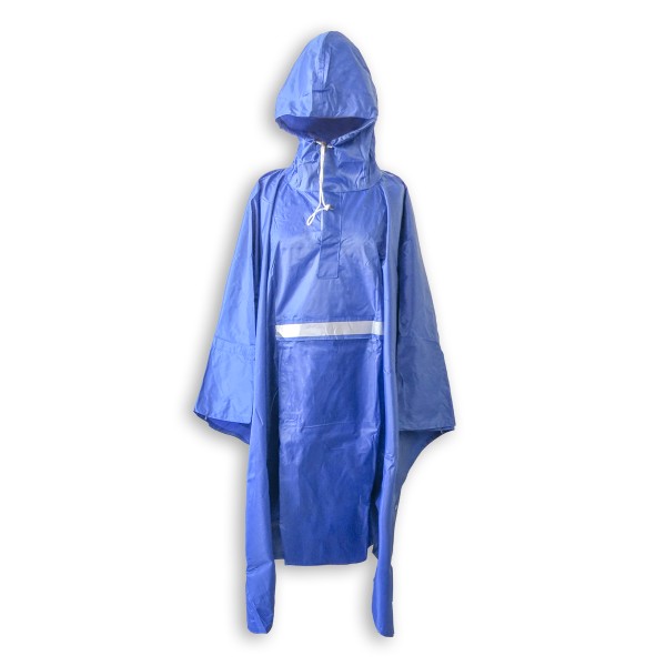 Sonia Originelli Regenponcho "Unifarben" Regencape Schutz Reflektorstreifen Brusttasche