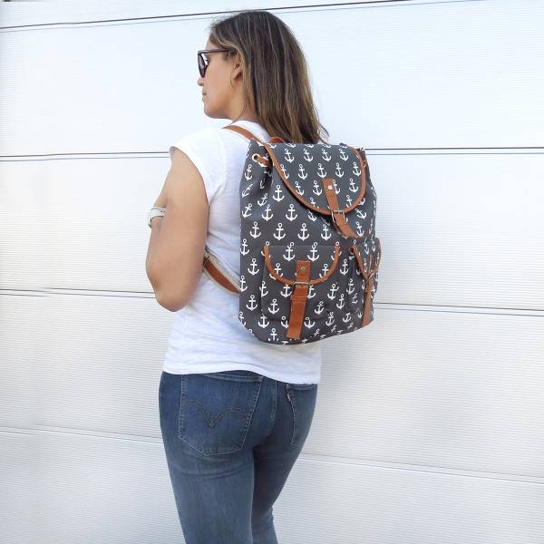 Sonia Originelli Rucksack Anker Maritim Bagpack Kleine Ankersymbole