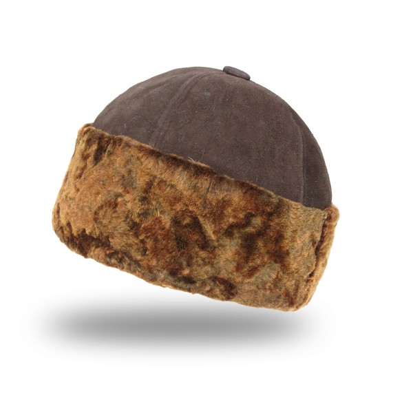 Sonia Originelli Rundmütze Lammfell Winter Umschlag Unisex Schwarz