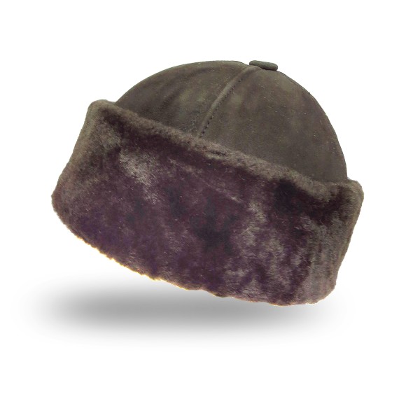 Sonia Originelli Rundmütze Lammfell Winter Umschlag Unisex Schwarz