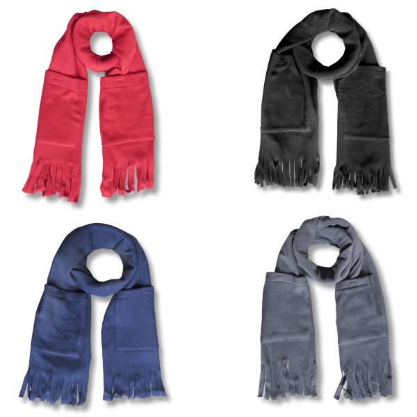 Sonia Originelli Schal Fleece Taschen Fransen Winter