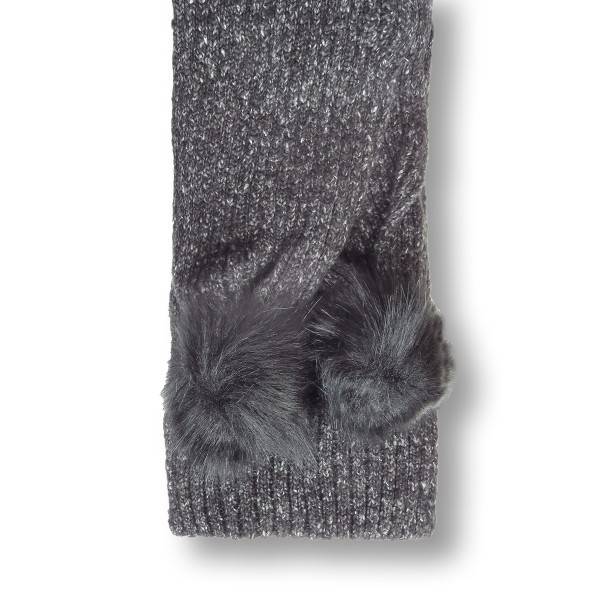 Sonia Originelli Schal Kunstfell Bommel Wolle Polyacryl Meliert Winter