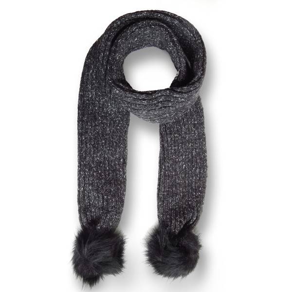 Sonia Originelli Schal Kunstfell Bommel Wolle Polyacryl Meliert Winter