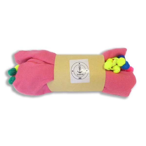 Sonia Originelli Schal Langschal "Bommel" Neon Bunt Sommer