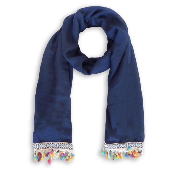 Sonia Originelli Schal Langschal "Fransen" Neon Bunt Sommer