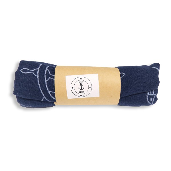 Sonia Originelli Schal Langschal "Kapitän" Anker Maritim Reliefdruck Fransen Sommer