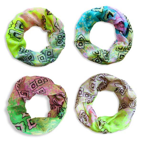 Sonia Originelli Schal Loop "Raute" Neon Rundschal Sommer