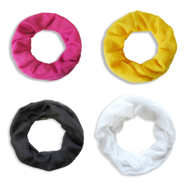 Sonia Originelli Schal Loop "Uni" Weiss Rundschal Sommer