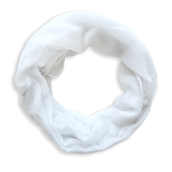 Sonia Originelli Schal Loop "Uni" Weiss Rundschal Sommer