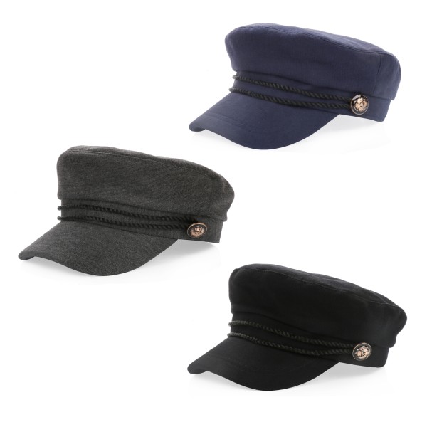 Sonia Originelli Schiffermütze Mit Kordel Damen Hut Cap Baumwolle Maritim