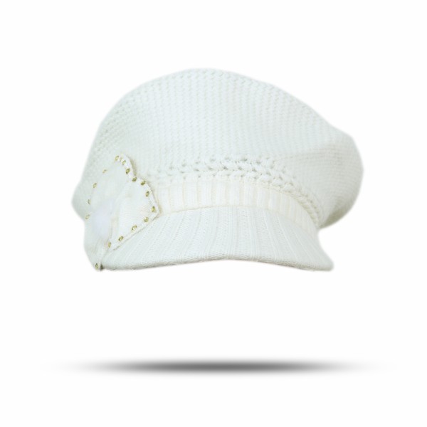 Sonia Originelli Schirmmütze Angorawolle Mit Schleifenapplikation Und Strasssteien