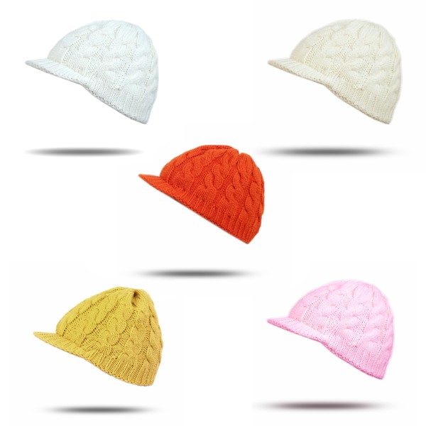 Sonia Originelli Schirmmütze gestrickt Zopfmuster Herbst Winter