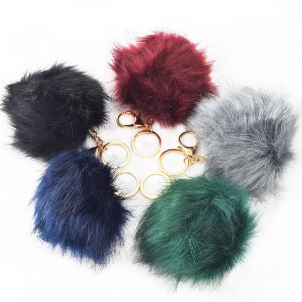 Sonia Originelli Schlüsselanhänger Bommel Tasche Fellpuschel Kunstpelz